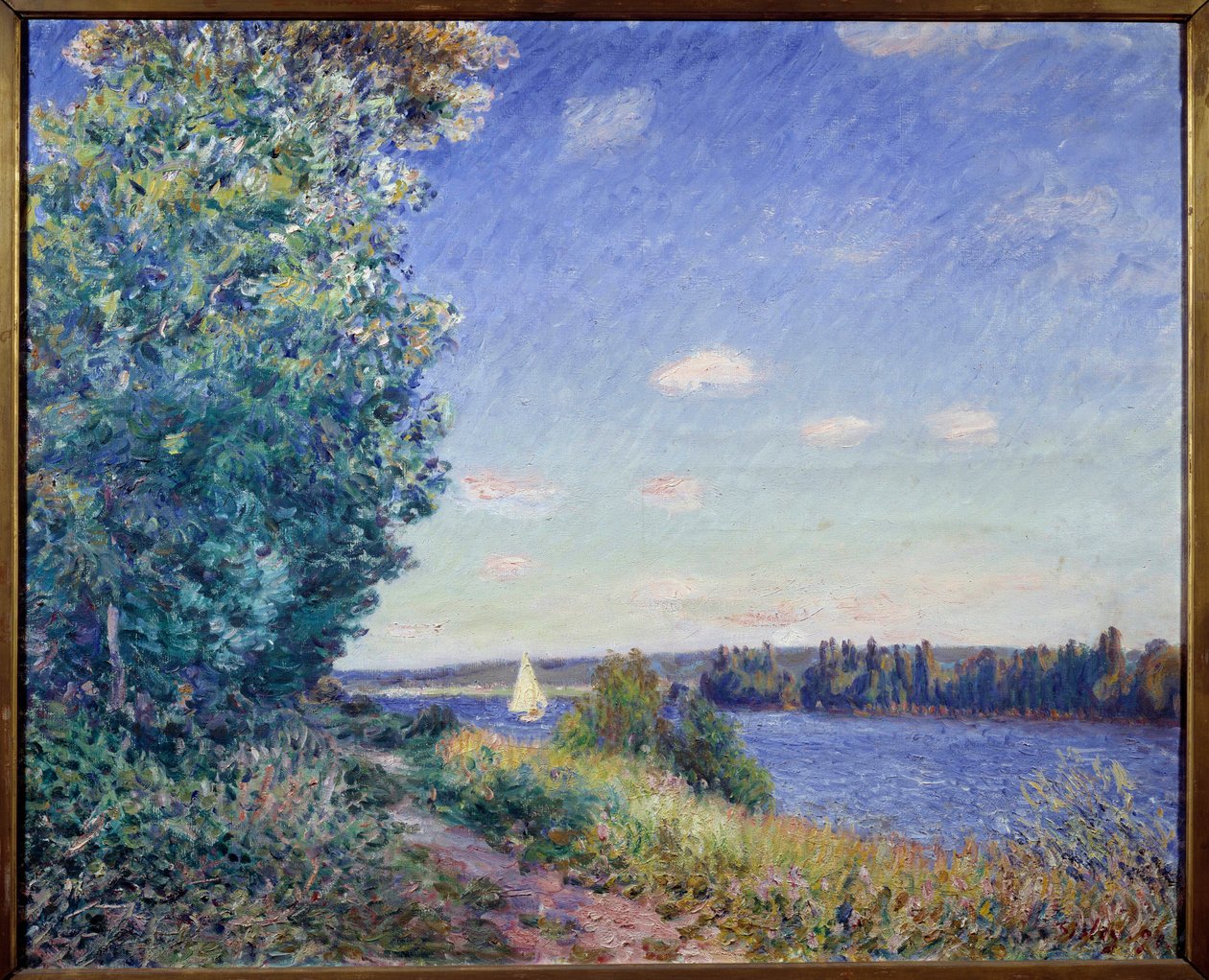 Het waterpad bij Sahurs. Schilderij door Alfred Sisley (1839-1899) 1894 Rouen, Musée des Beaux Arts door Alfred Sisley