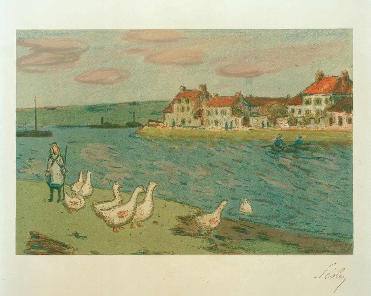 De ganzen door Alfred Sisley