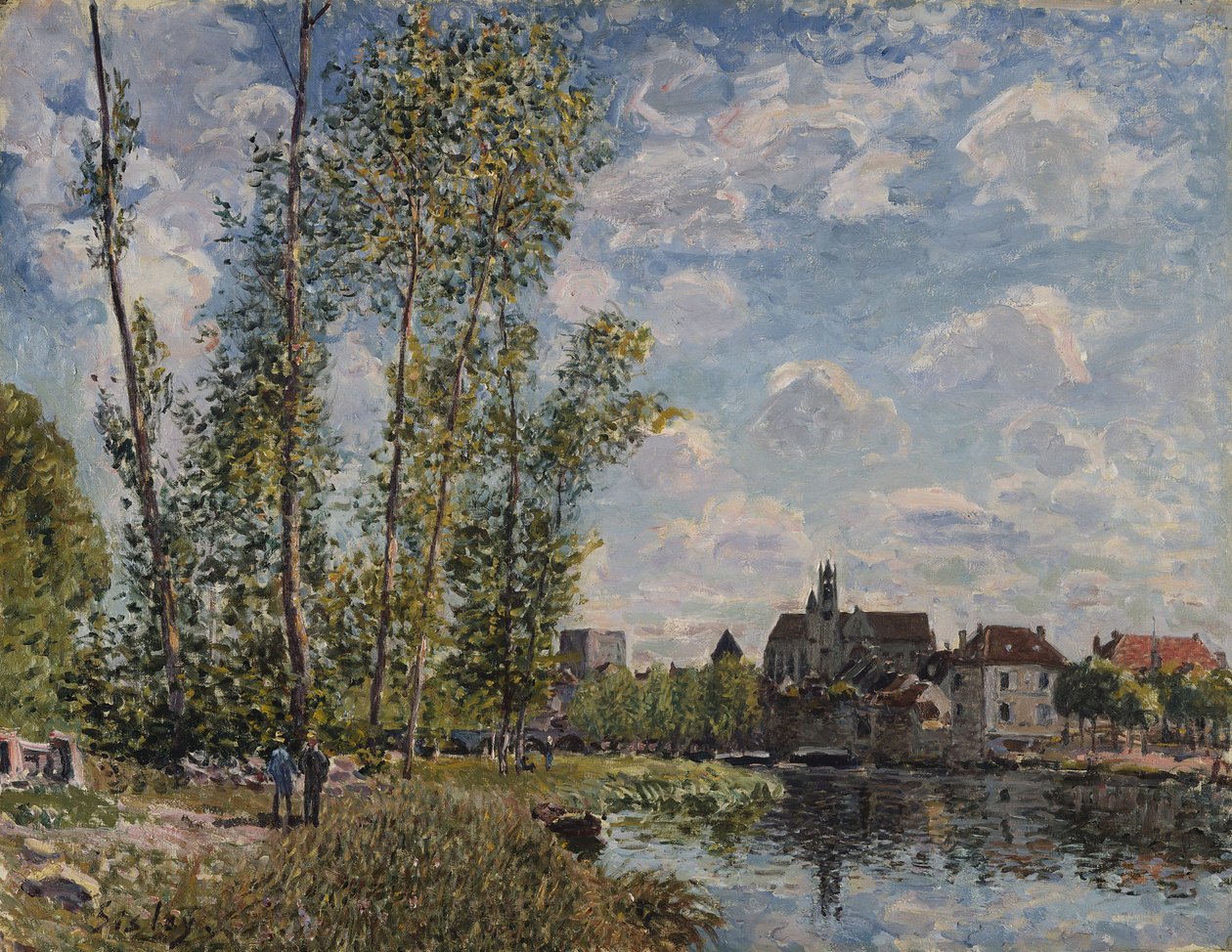 Moret, Uitzicht op de Loing, Middag in Mei door Alfred Sisley