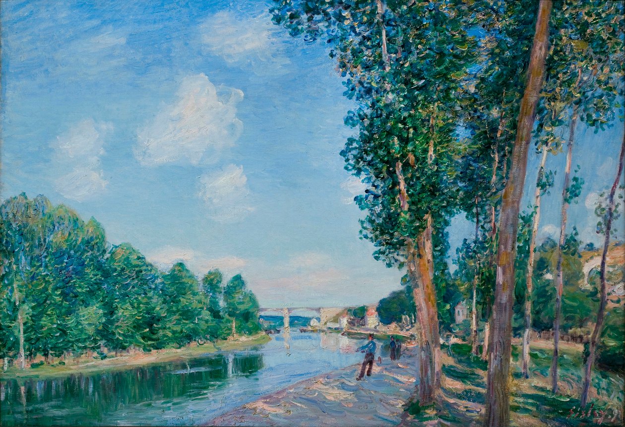 Saint Mammes, juni zon door Alfred Sisley