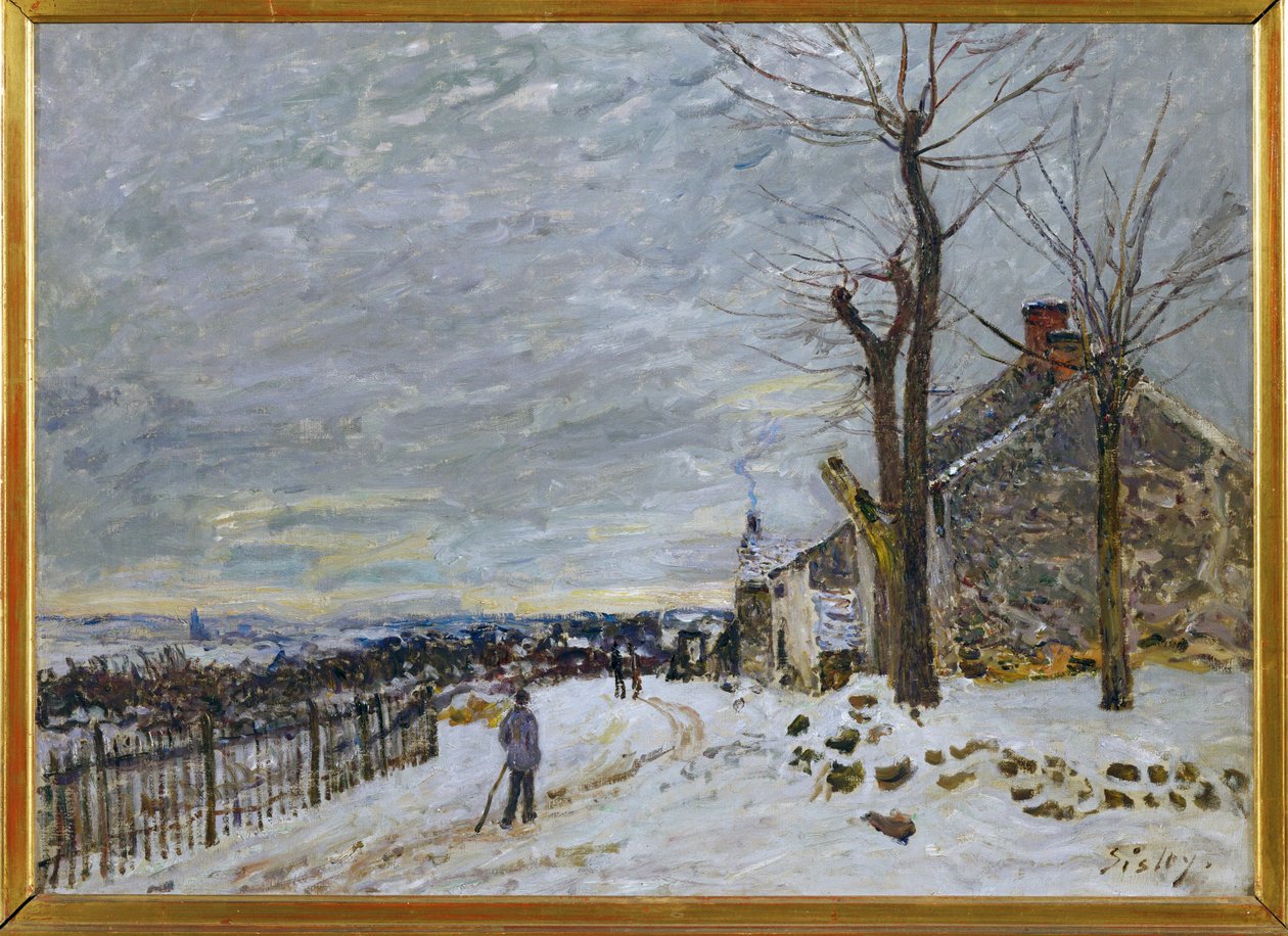 Sneeuw in Veneux-Nadon, ca.1880 (schilderij op doek) door Alfred Sisley
