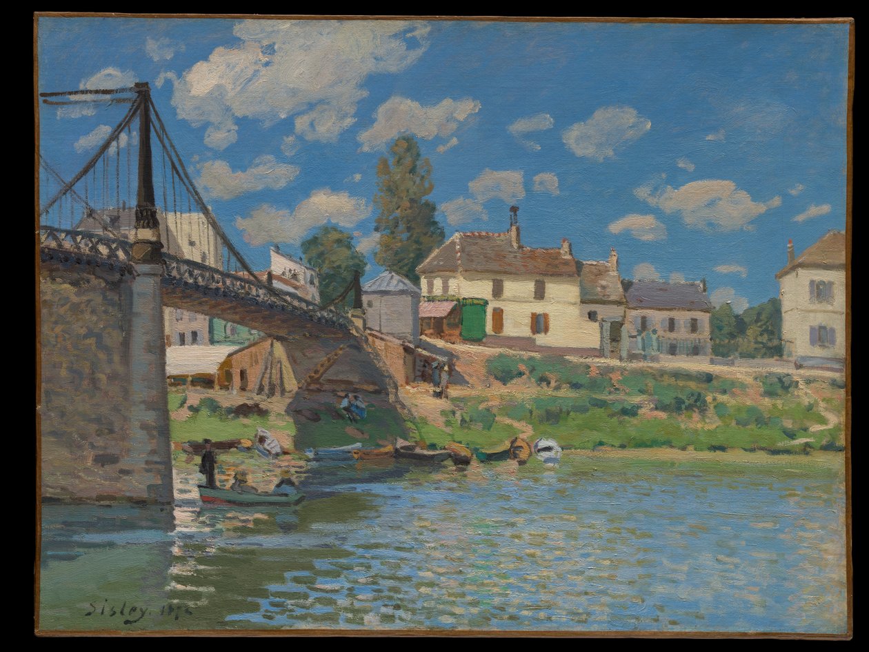 De brug bij Villeneuve-la-Garenne door Alfred Sisley