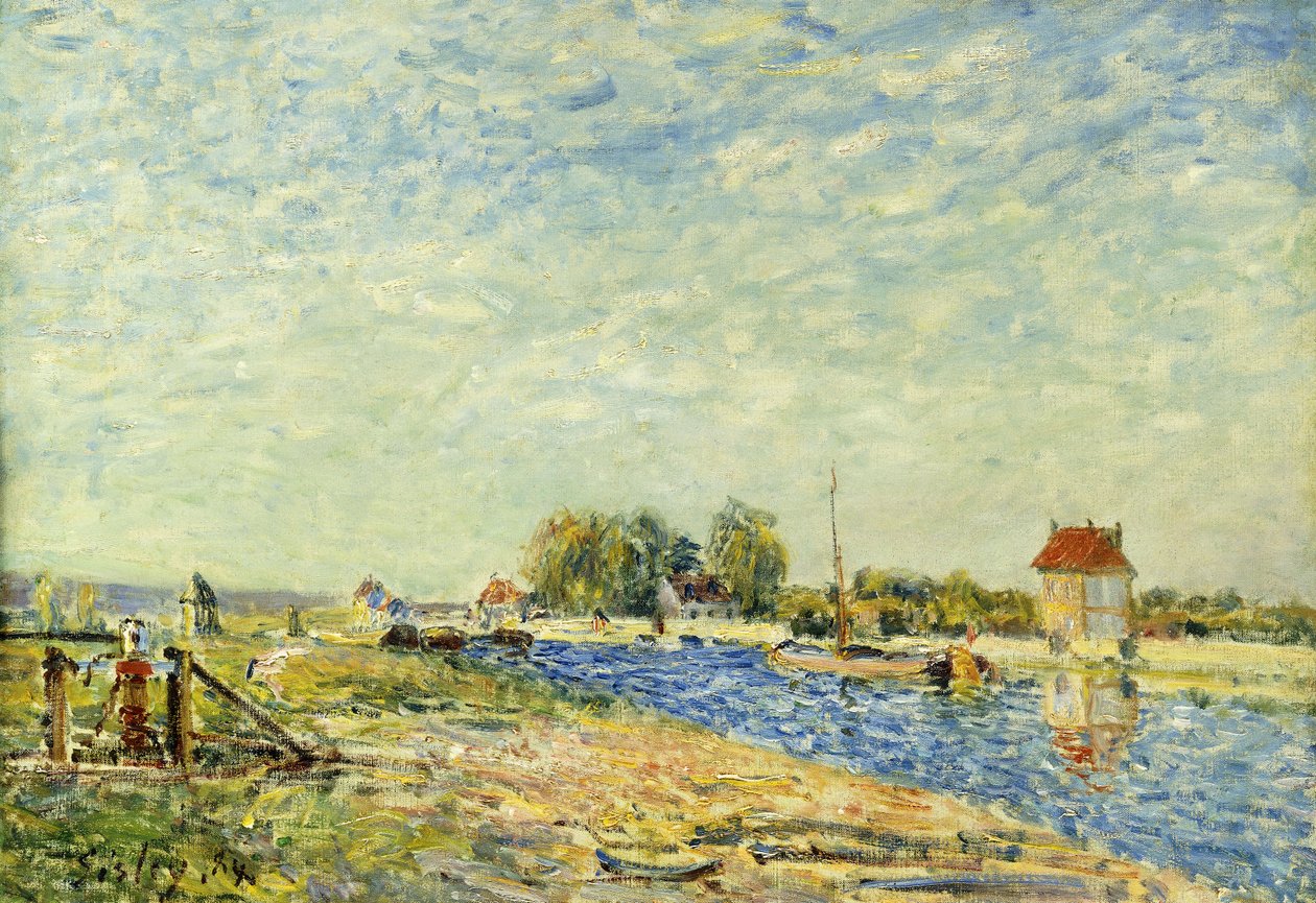 Het kanaal bij Loing; Le Canal du Loing, 1884 door Alfred Sisley