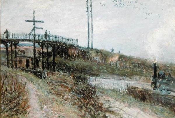 De Voetbrug over de Spoorlijn bij Sevres, c.1879 door Alfred Sisley