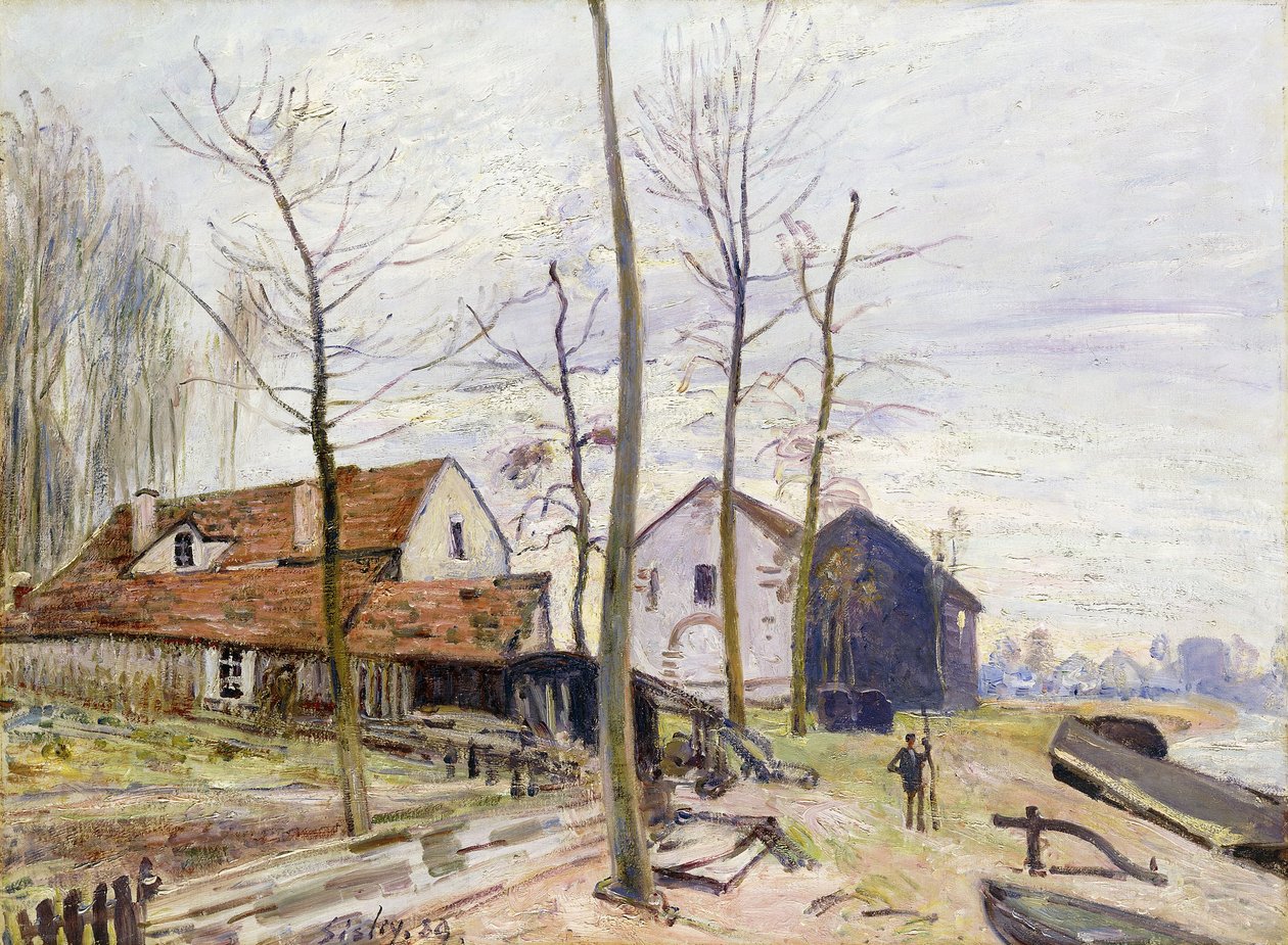 De molens van Moret, bij zonsopgang; Les Moulins de Moret, au Lever du Soleil, 1889 door Alfred Sisley