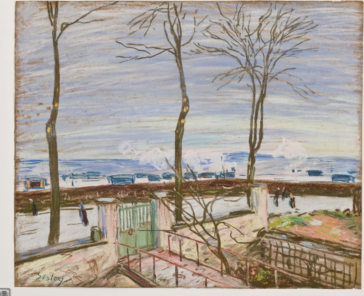 Het Moret Treinstation in de Winter door Alfred Sisley