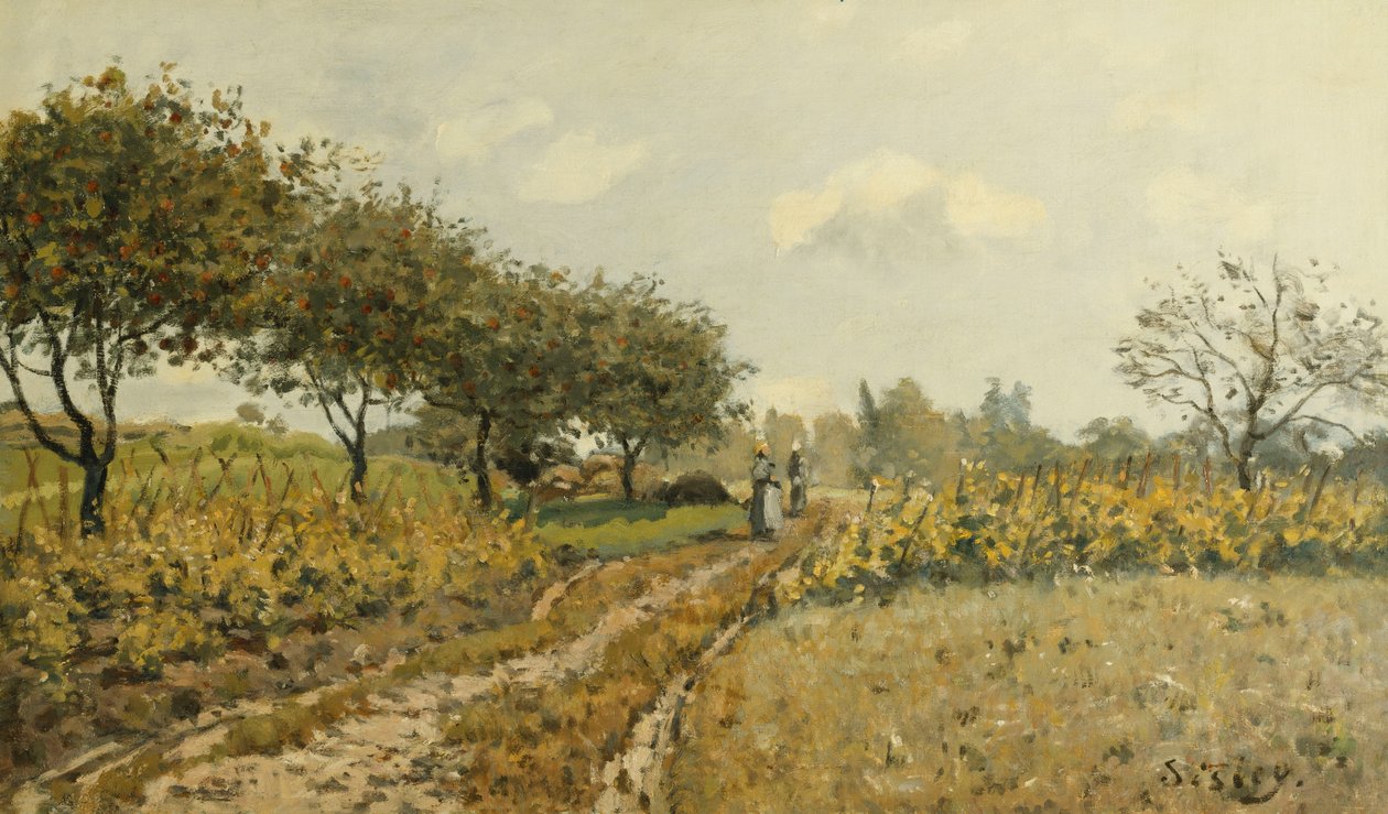 Het pad op het platteland, 1876 door Alfred Sisley