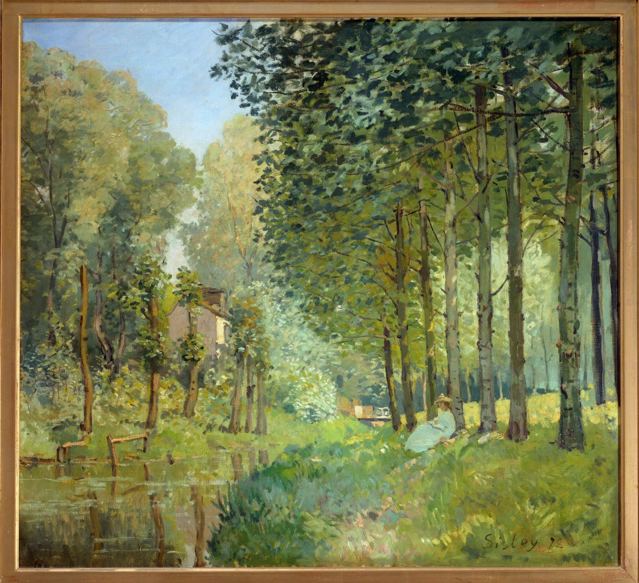 De rust aan de rand van de beek door Alfred Sisley