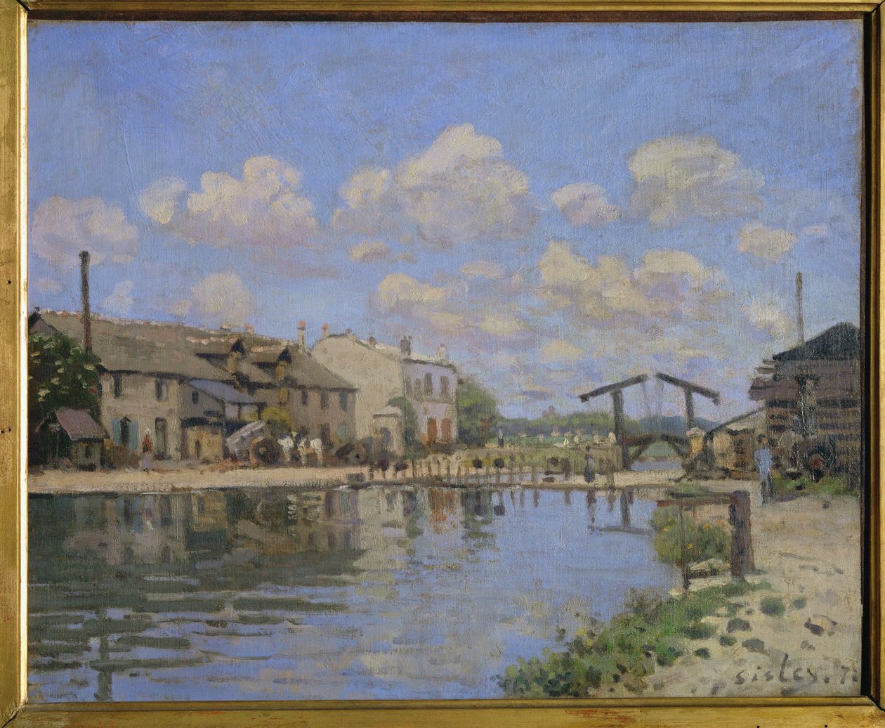 Gezicht op het Canal St. Martin, Parijs ... (olieverf op doek) door Alfred Sisley