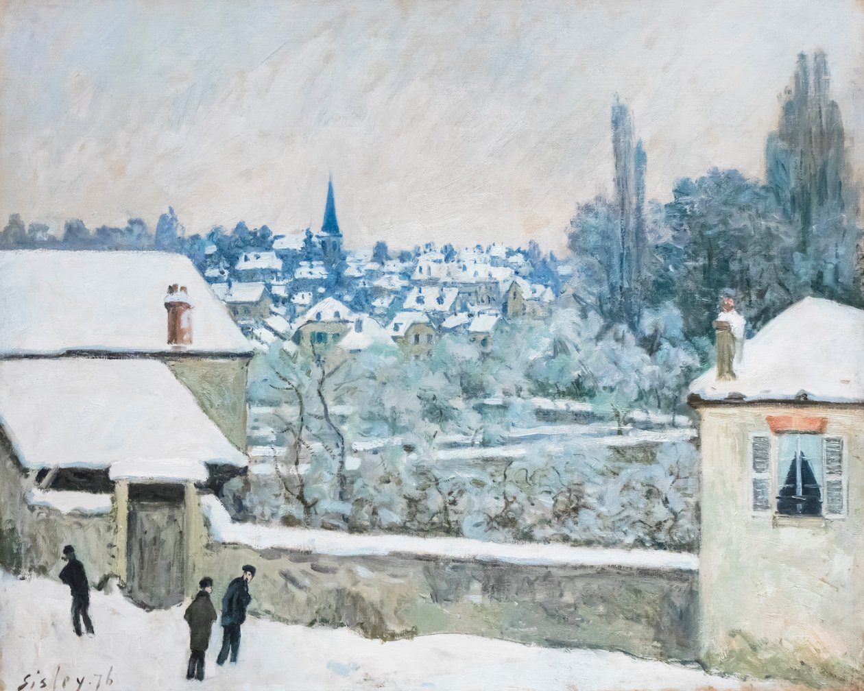 Winter in Louveciennes door Alfred Sisley
