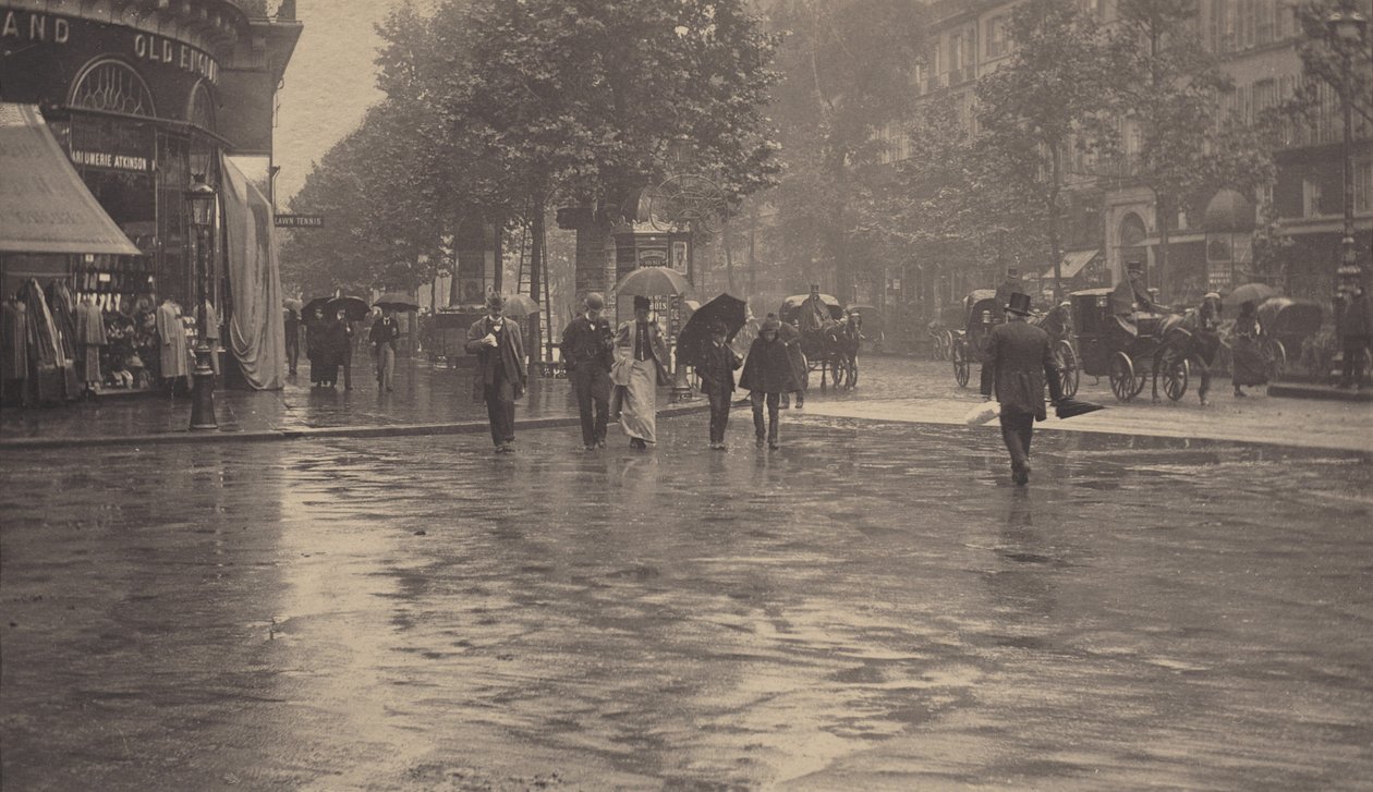 Een regenachtige dag op de boulevard, Parijs door Alfred Stieglitz