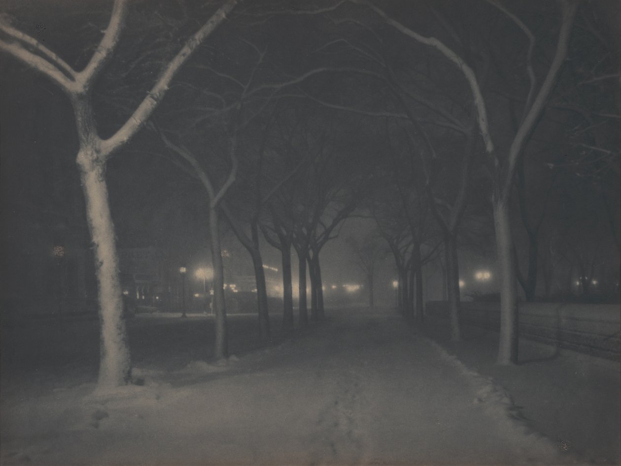 Een ijzige nacht door Alfred Stieglitz
