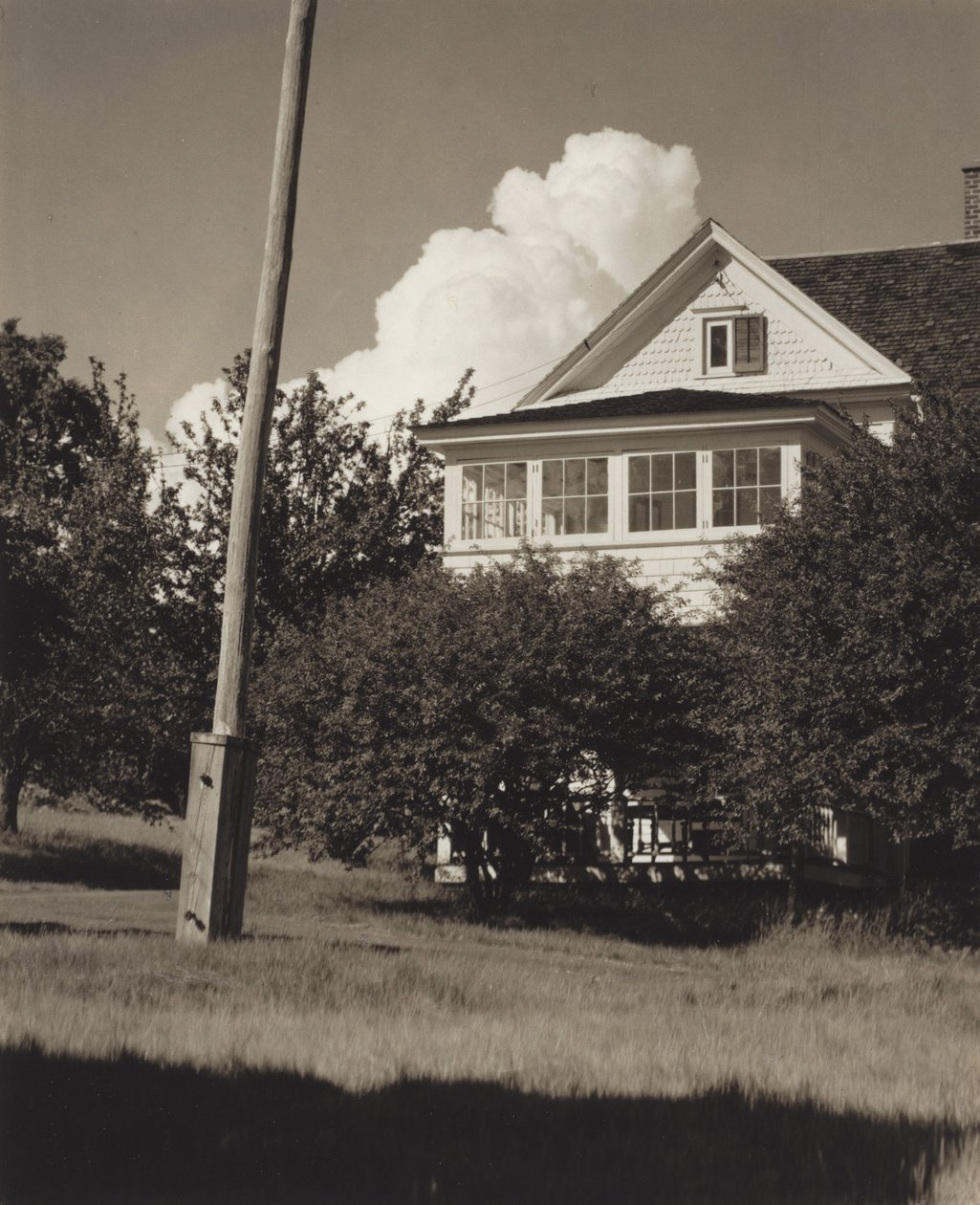 Huis, Lake George door Alfred Stieglitz