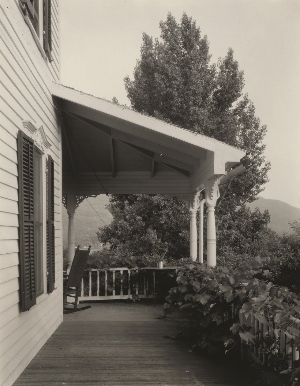 Huis, bladeren en boom door Alfred Stieglitz