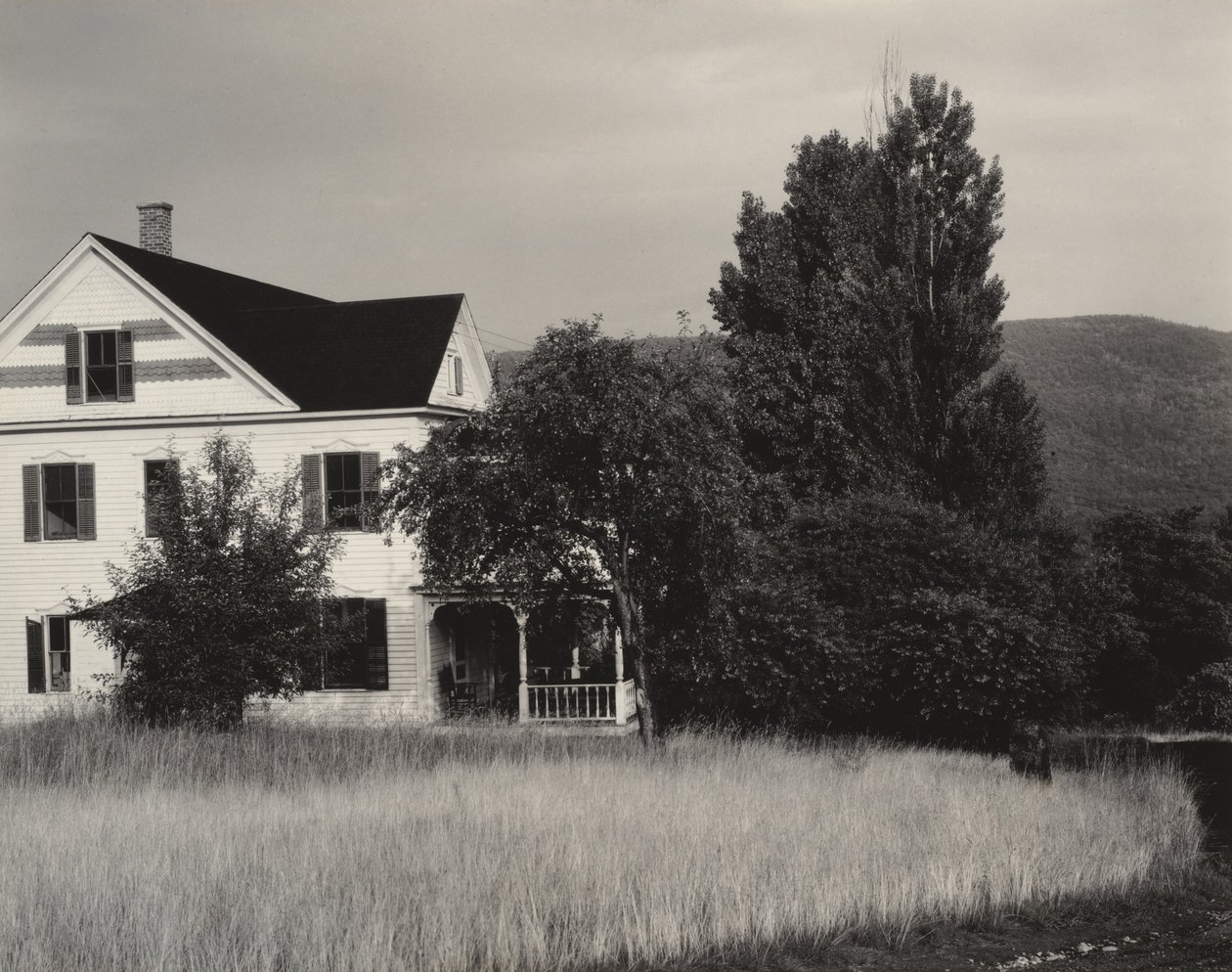 Huis en bomen, Lake George door Alfred Stieglitz
