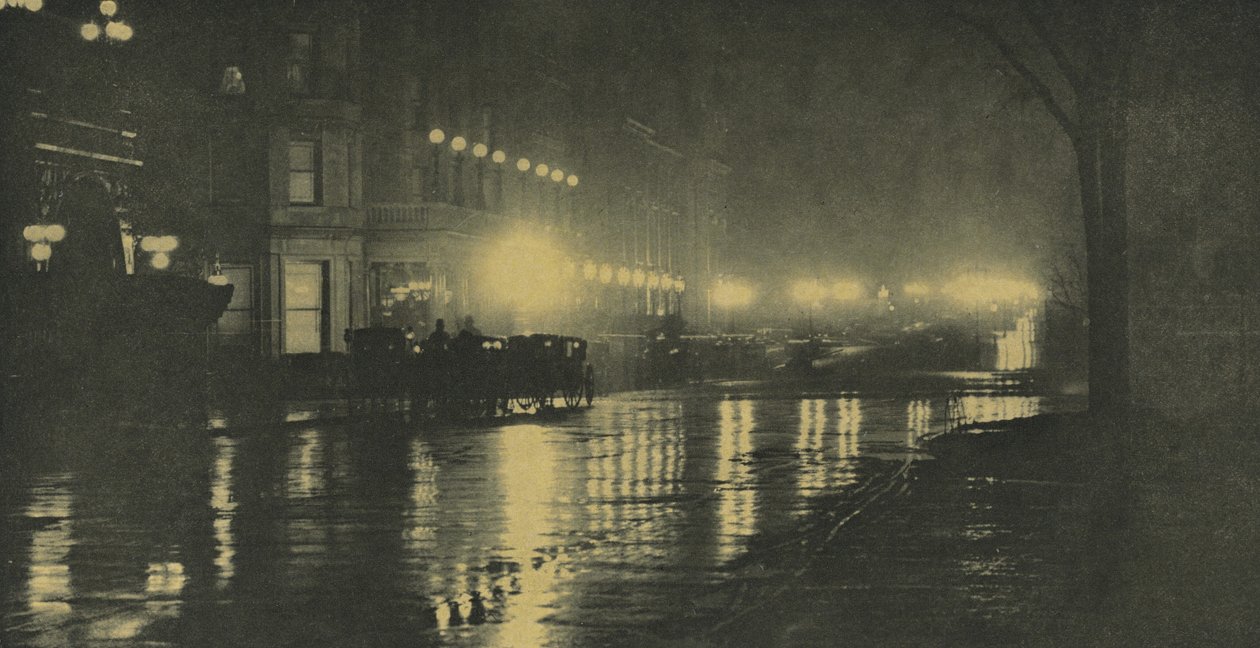 De gloed van de nacht — New York door Alfred Stieglitz