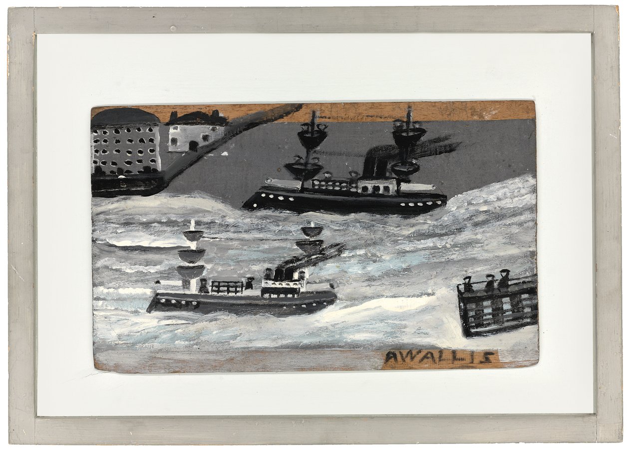 Kanonneerboten in oorlogstijd door Alfred Wallis