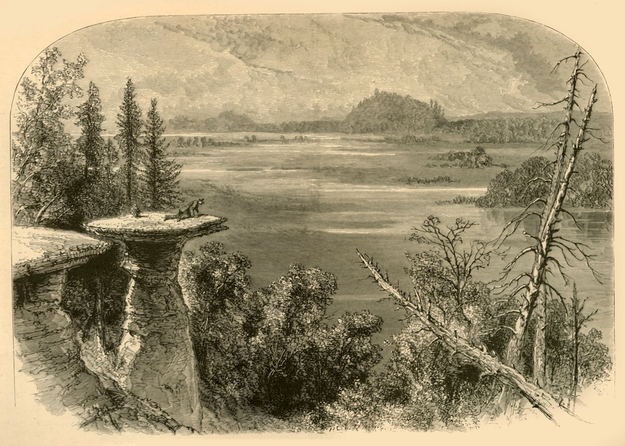 Stand Rock, aan de Wisconsin River, 1874 door Alfred Rudolph Waud