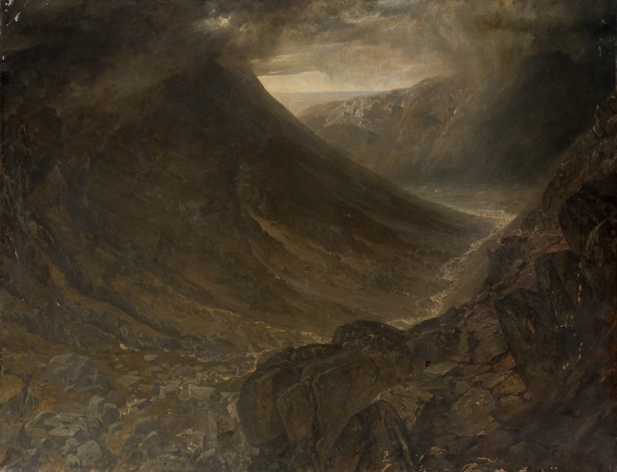 Wasdale Head vanaf Styhead Pass, Cumbria, c.1854 door Alfred William Hunt