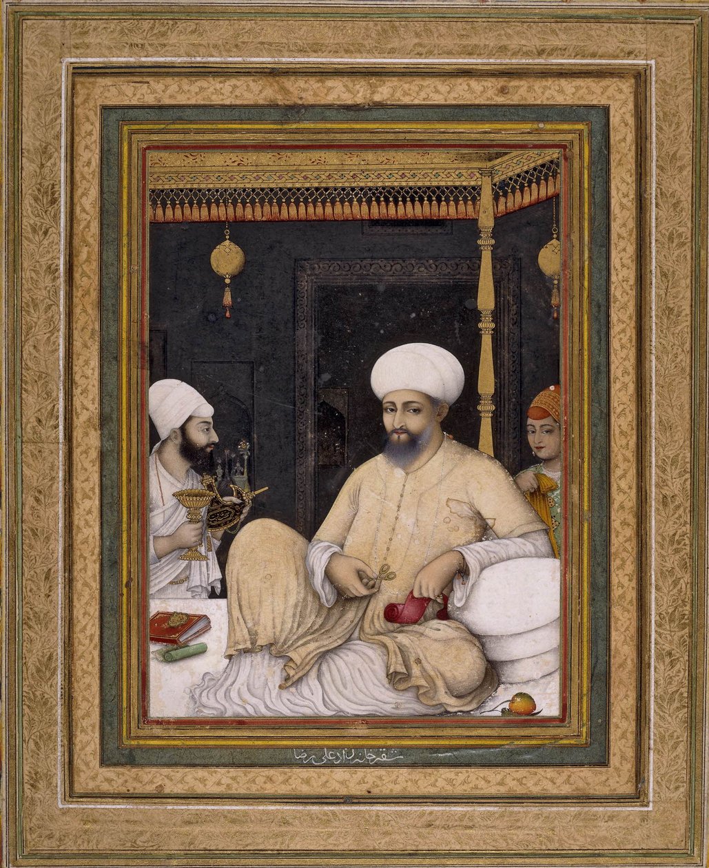 Ali Riza (schilder). Sultan Ibrahim Adil Shah II vereert een soefi-heilige, Bijapur, ca 1620-30, British Museum, Londen door Ali Riza
