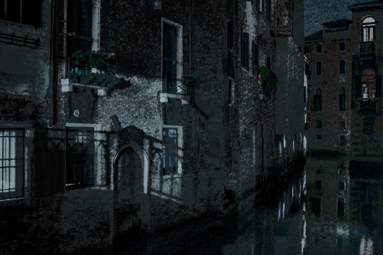 Maanschaduwen, Venetië, 2018 (handgeschilderde foto) door Alice Gur-Arie
