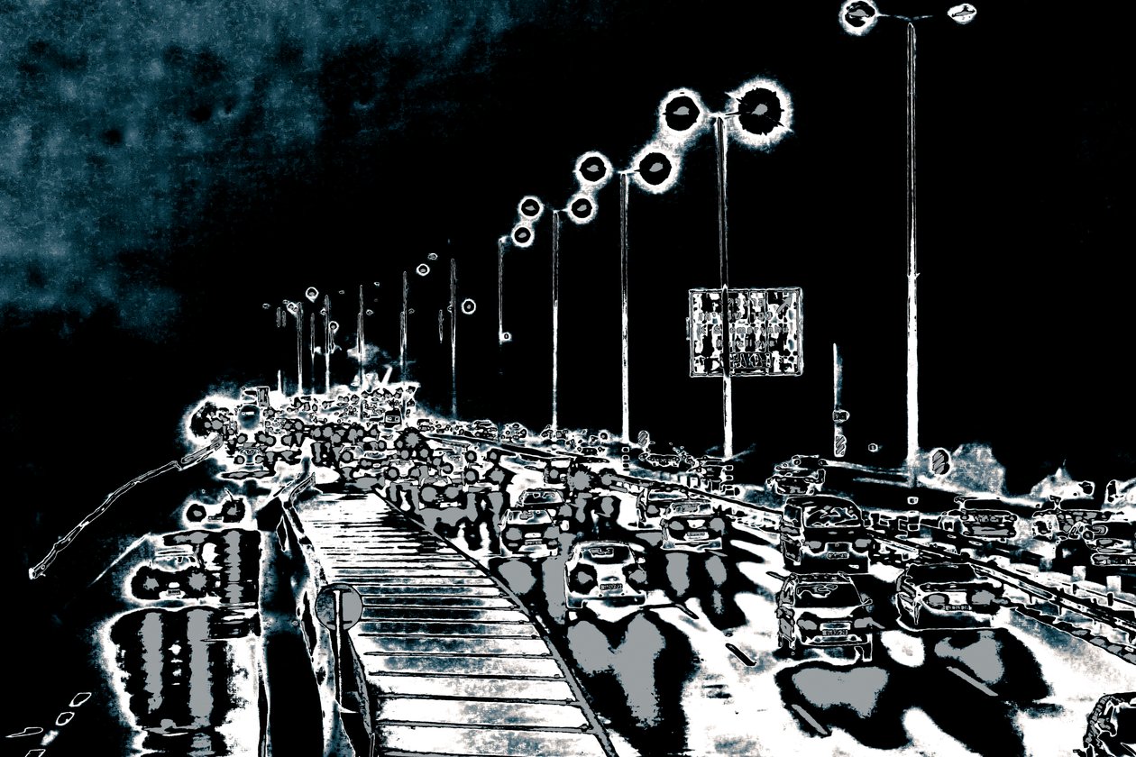 Northbound, 2016 (handgeschilderde foto) door Alice Gur Arie