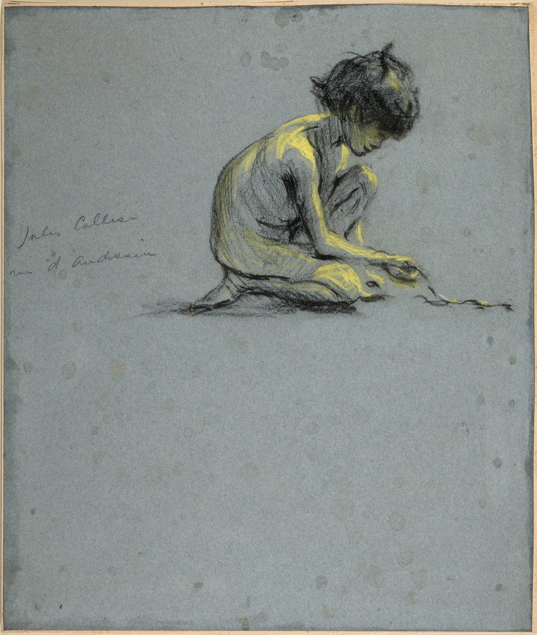 Kruipende jongen met slang door Alice Pike Barney