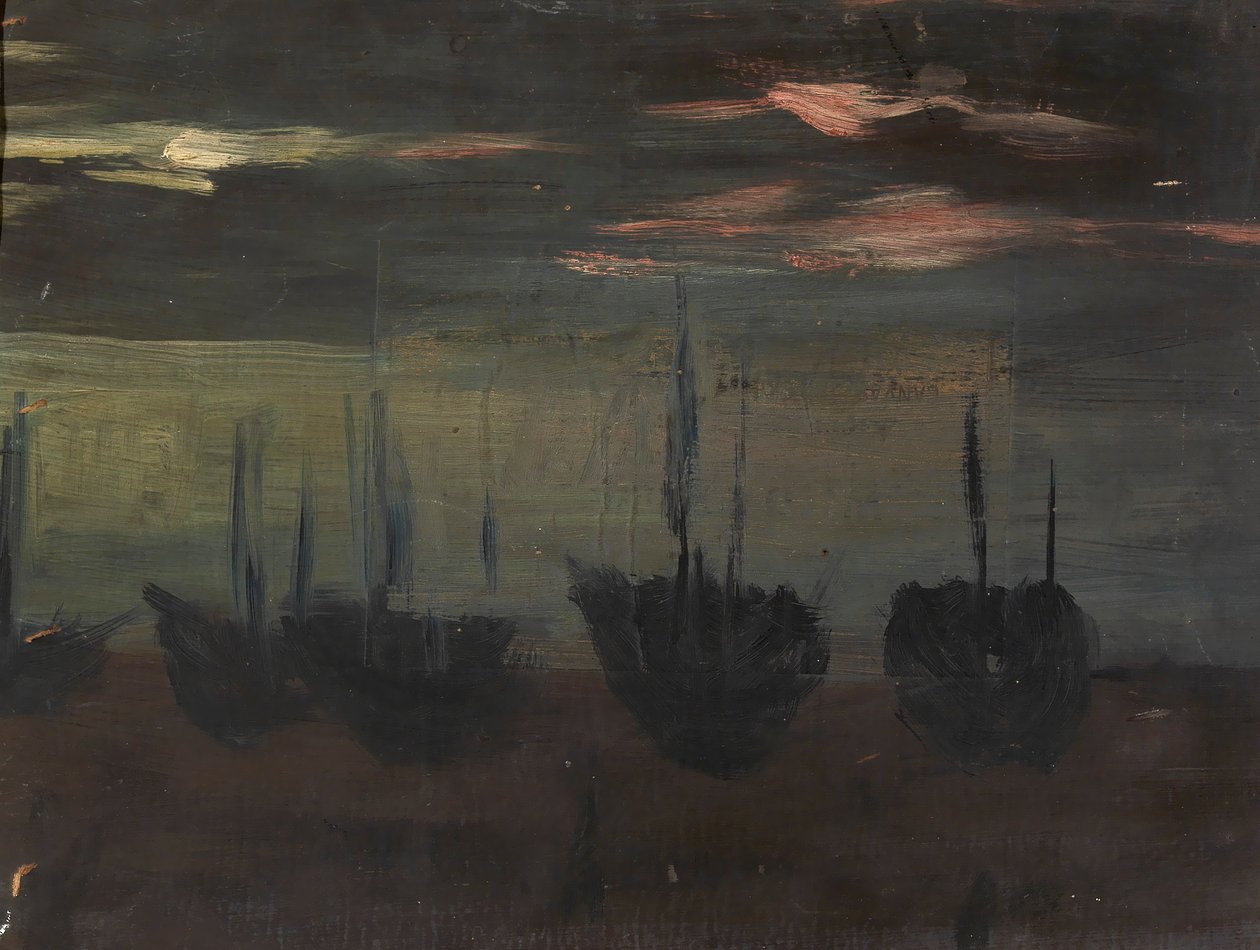 Schepen in Maanlicht door Alice Pike Barney
