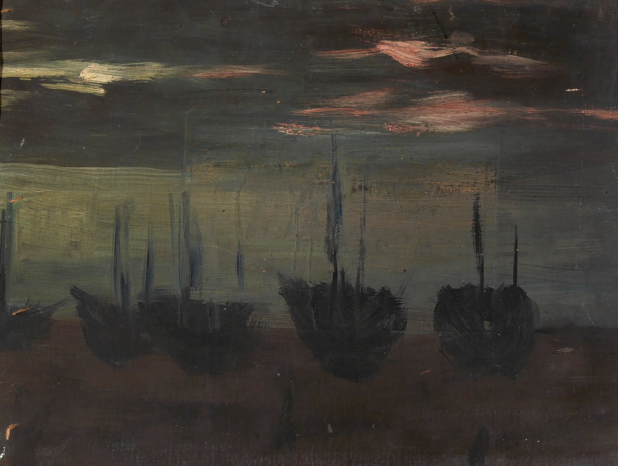 Schepen in Maanlicht door Alice Pike Barney