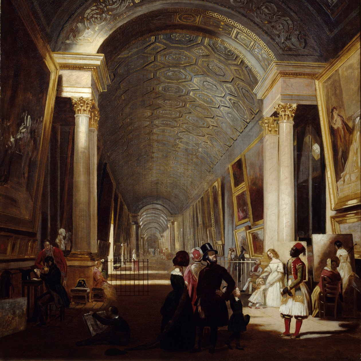 De Grote Galerie van het Louvre in 1841 door Allan Fraser