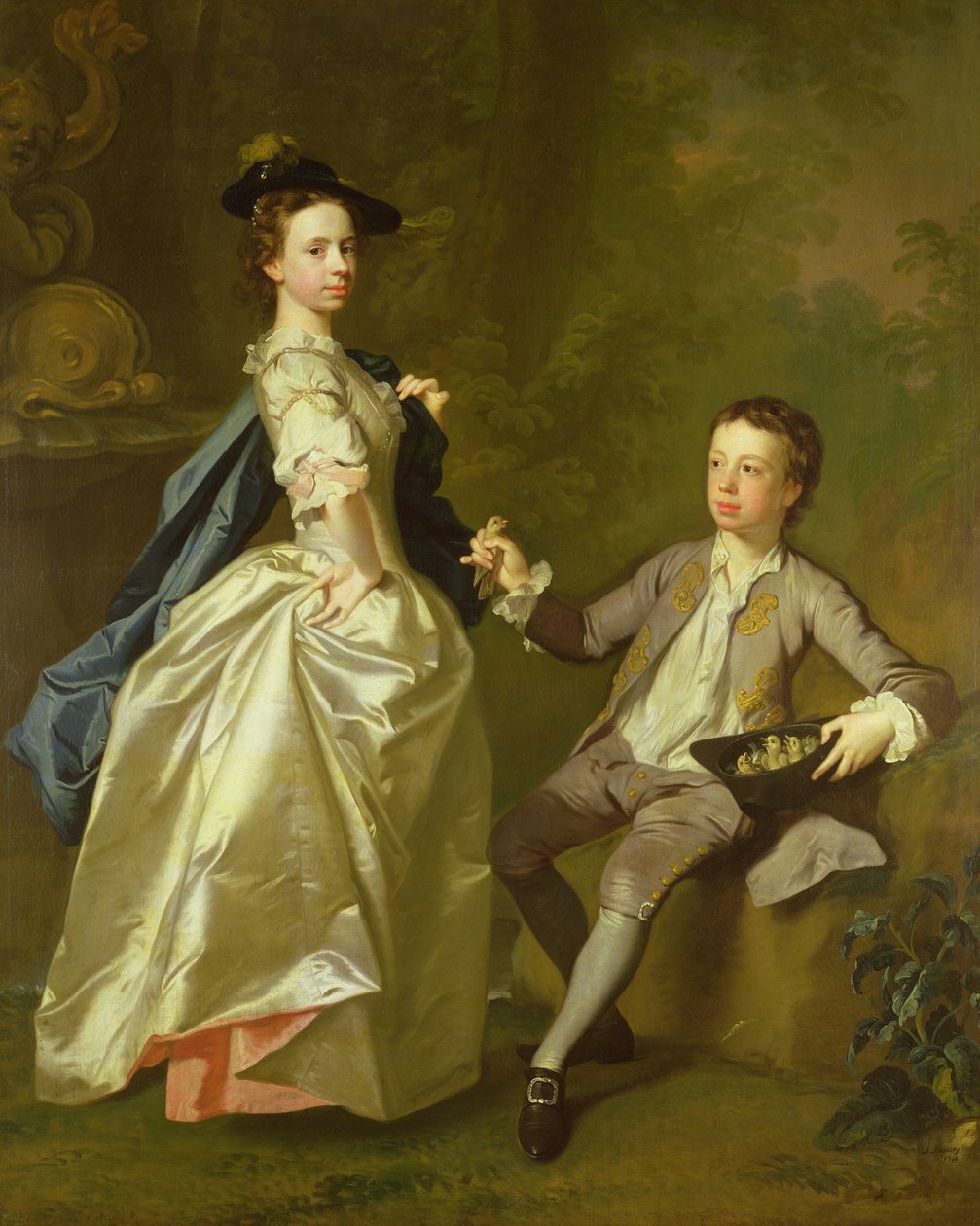 De Eerwaarde Rachel Hamilton en haar broer, de Eerwaarde Charles Hamilton, 1740 door Allan Ramsay