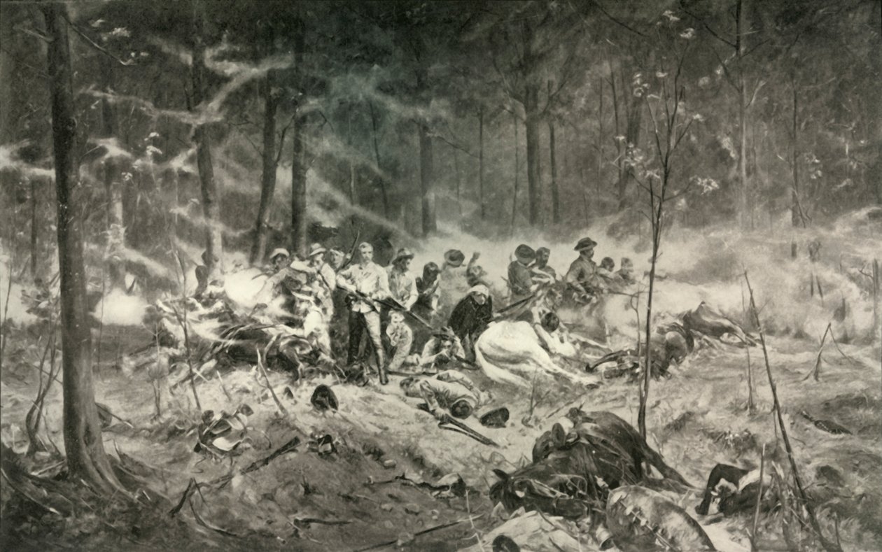 Ter nagedachtenis aan dappere mannen. De laatste stand van majoor Wilson aan de Shanghai-rivier, 1893, 1900 door Allan Stewart