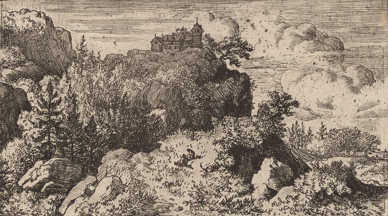 Sparren in de Kloof, waarschijnlijk ca. 1645-1656 door Allart van Everdingen