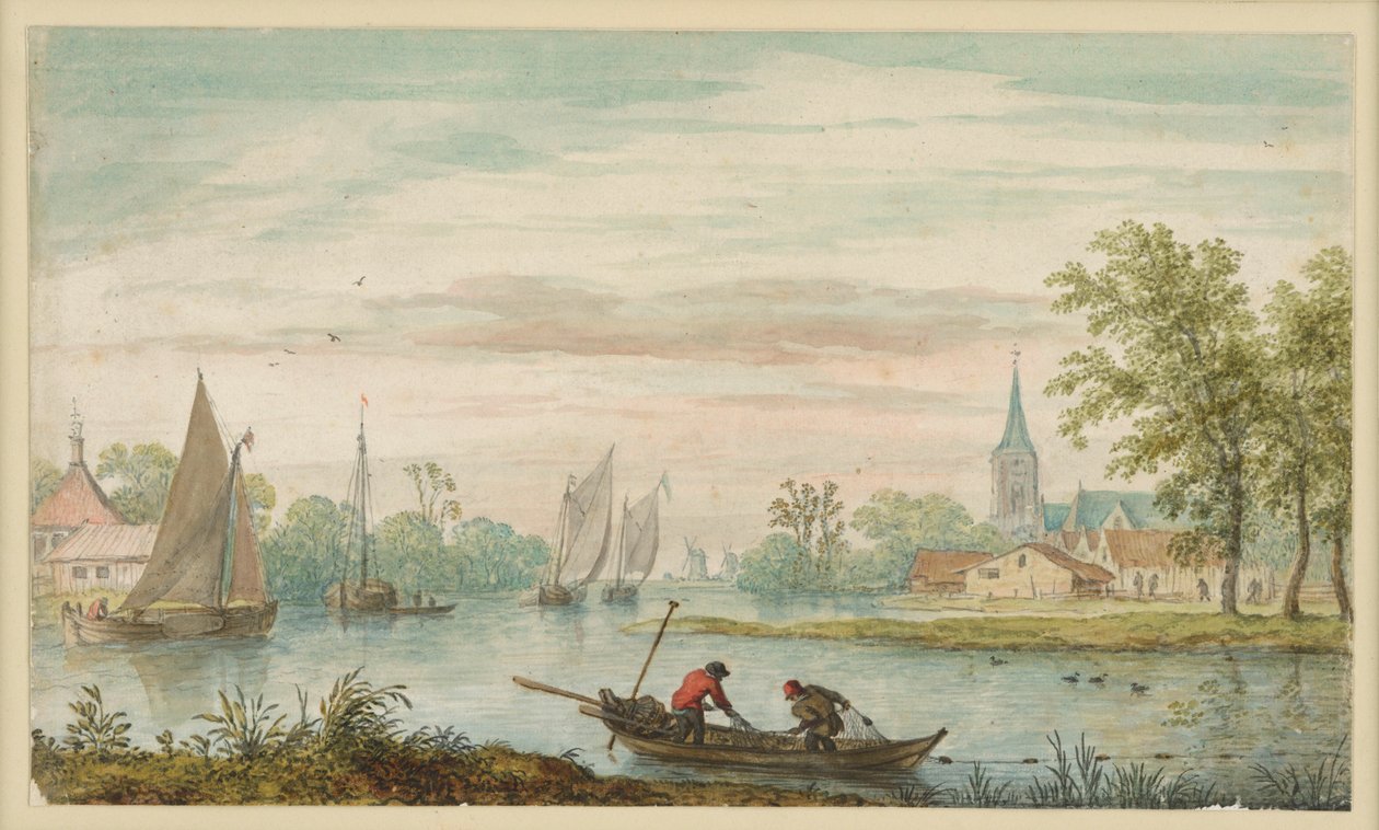 Rivierlandschap door Allart van Everdingen