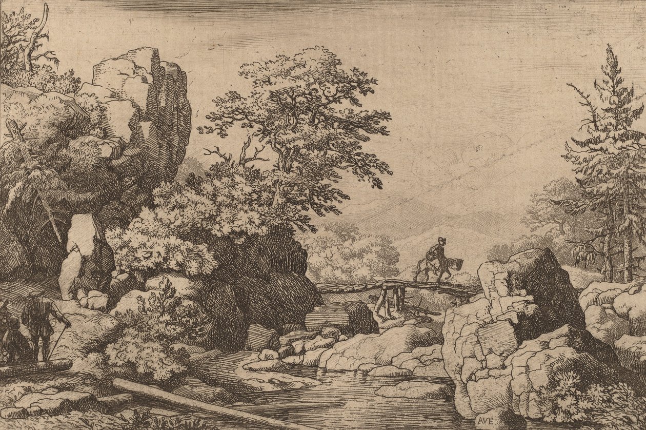 Ruiter op een Brug, waarschijnlijk c. 1645-1656 door Allart van Everdingen