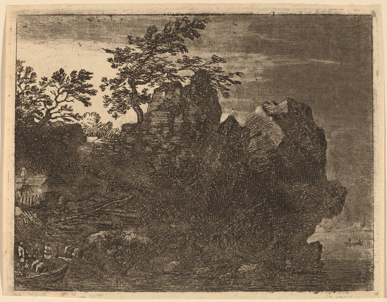 Grote Rots bij de Rivier, waarschijnlijk ca. 1645-1656 door Allart van Everdingen