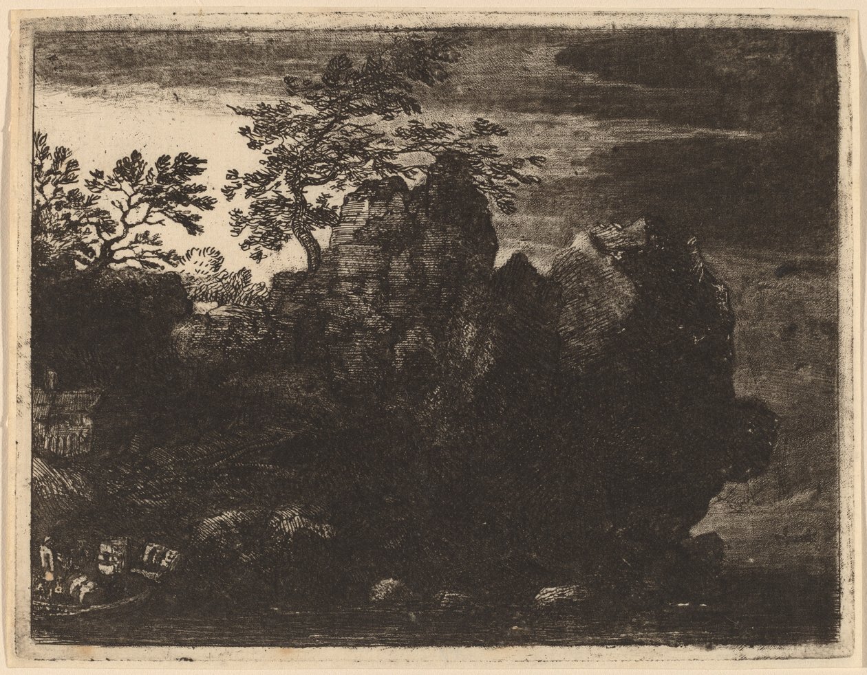 Grote rots aan de rivier door Allart van Everdingen