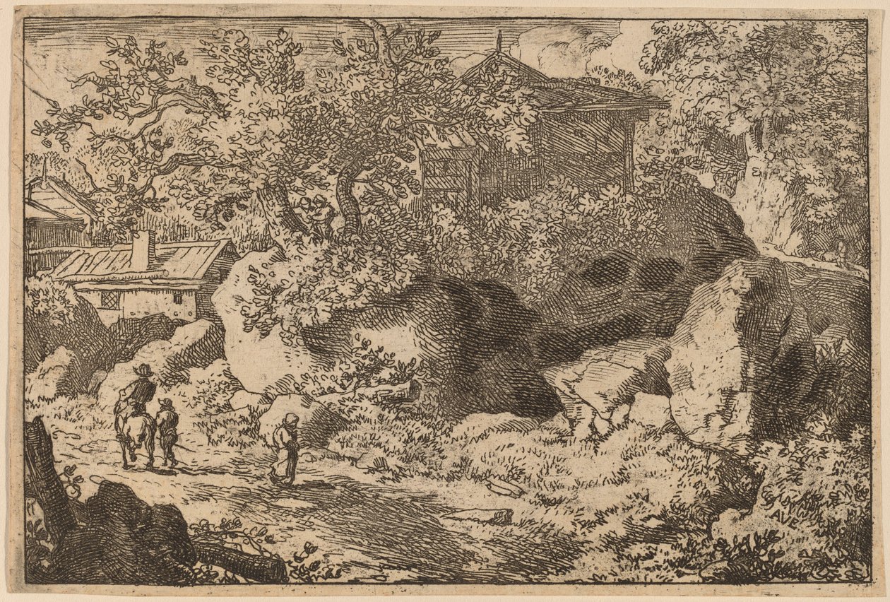 Boer te paard, waarschijnlijk ca. 1645-1656 door Allart van Everdingen