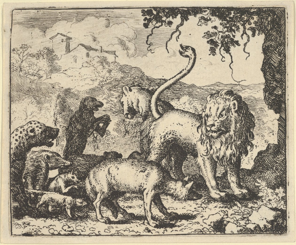 Renard wordt Beschuldigd door de Wolf en Verschillende Dieren, 1650-75 door Allart van Everdingen
