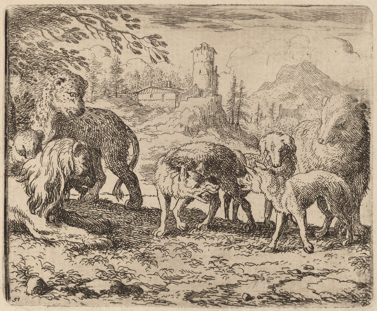 Reinaert Veroordeeld, waarschijnlijk ca. 1645-1656 door Allart van Everdingen