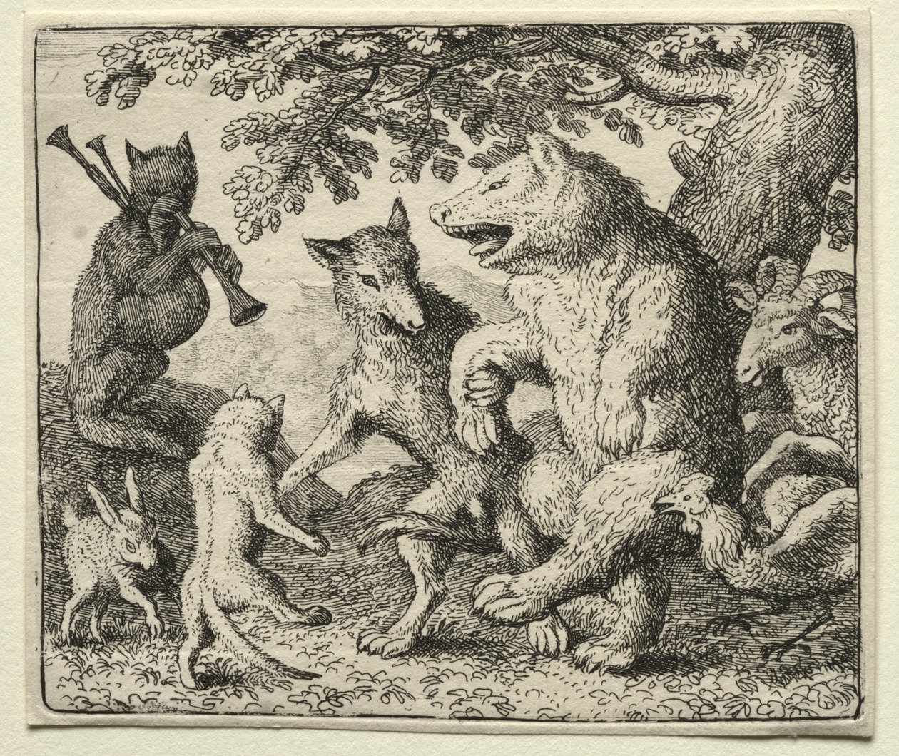 Reinaert de Vos: De Wolf en de Beer Vieren Hun Vrijheid door Allart van Everdingen