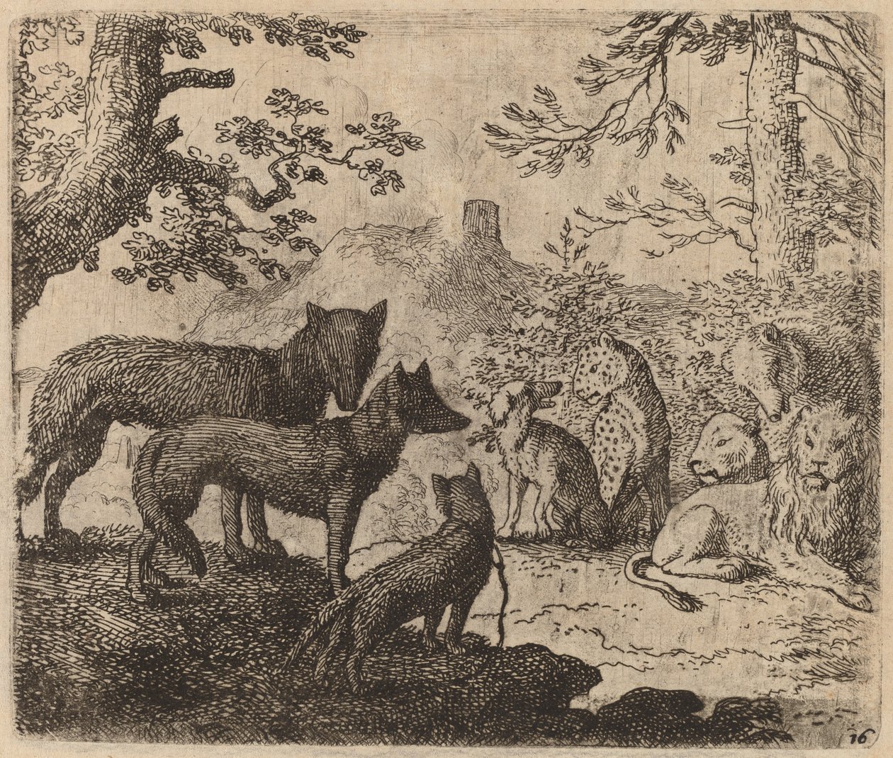 Reinaerts familieleden pleiten voor hem, waarschijnlijk ca. 1645-1656 door Allart van Everdingen