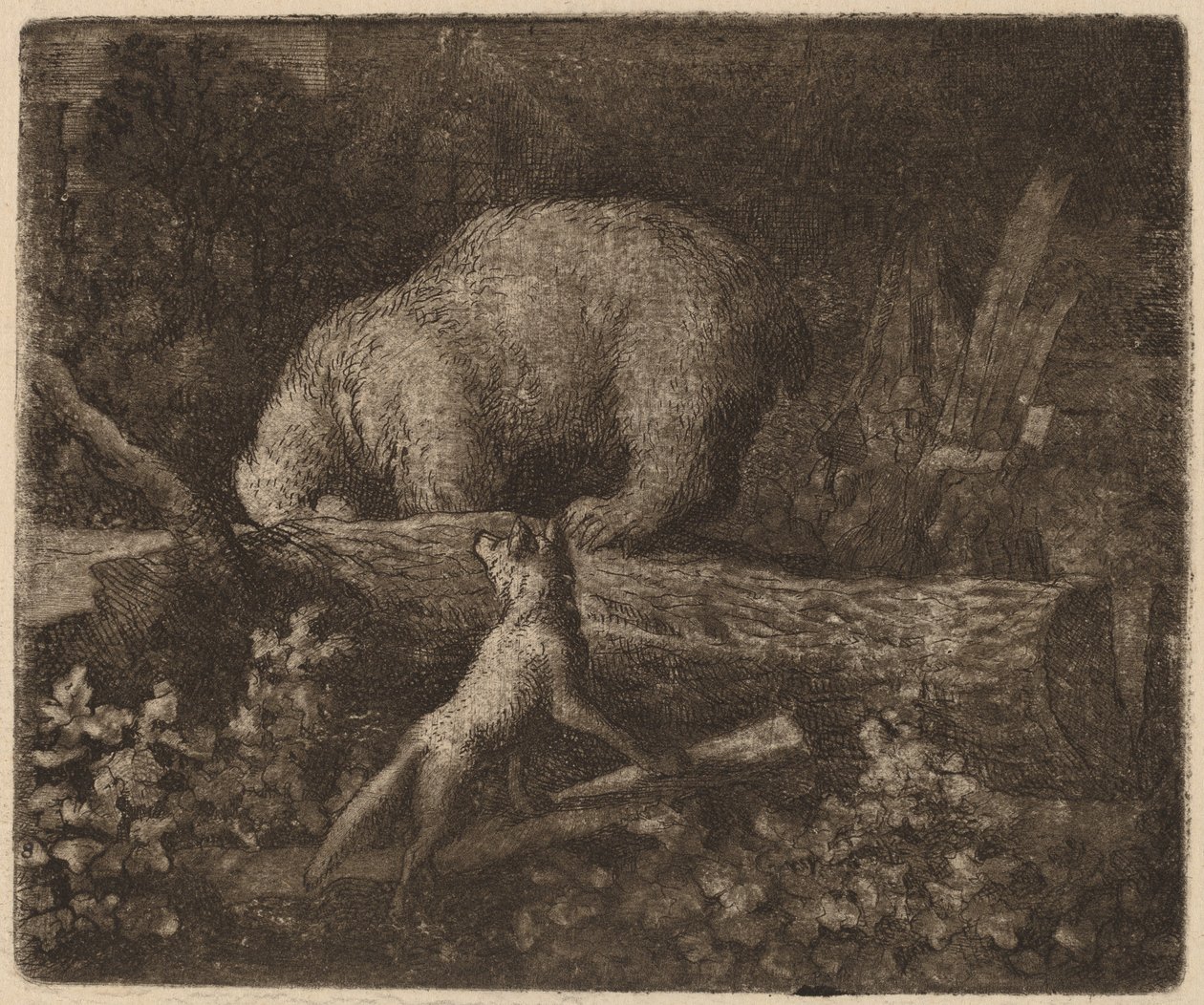 De Beer Gevangen, waarschijnlijk ca. 1645-1656 door Allart van Everdingen
