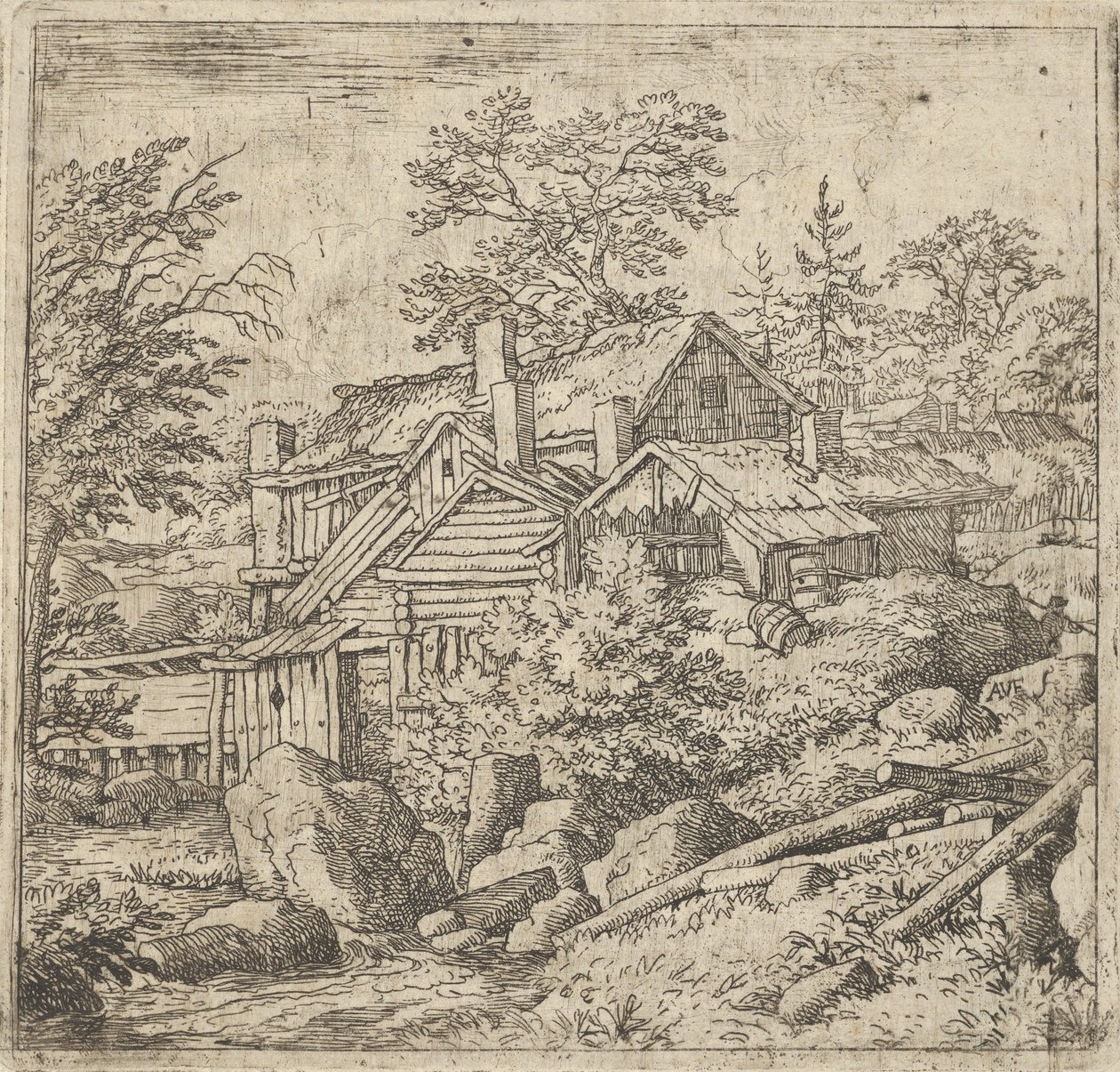 Het Dorp op de Berghelling, 17e eeuw door Allart van Everdingen