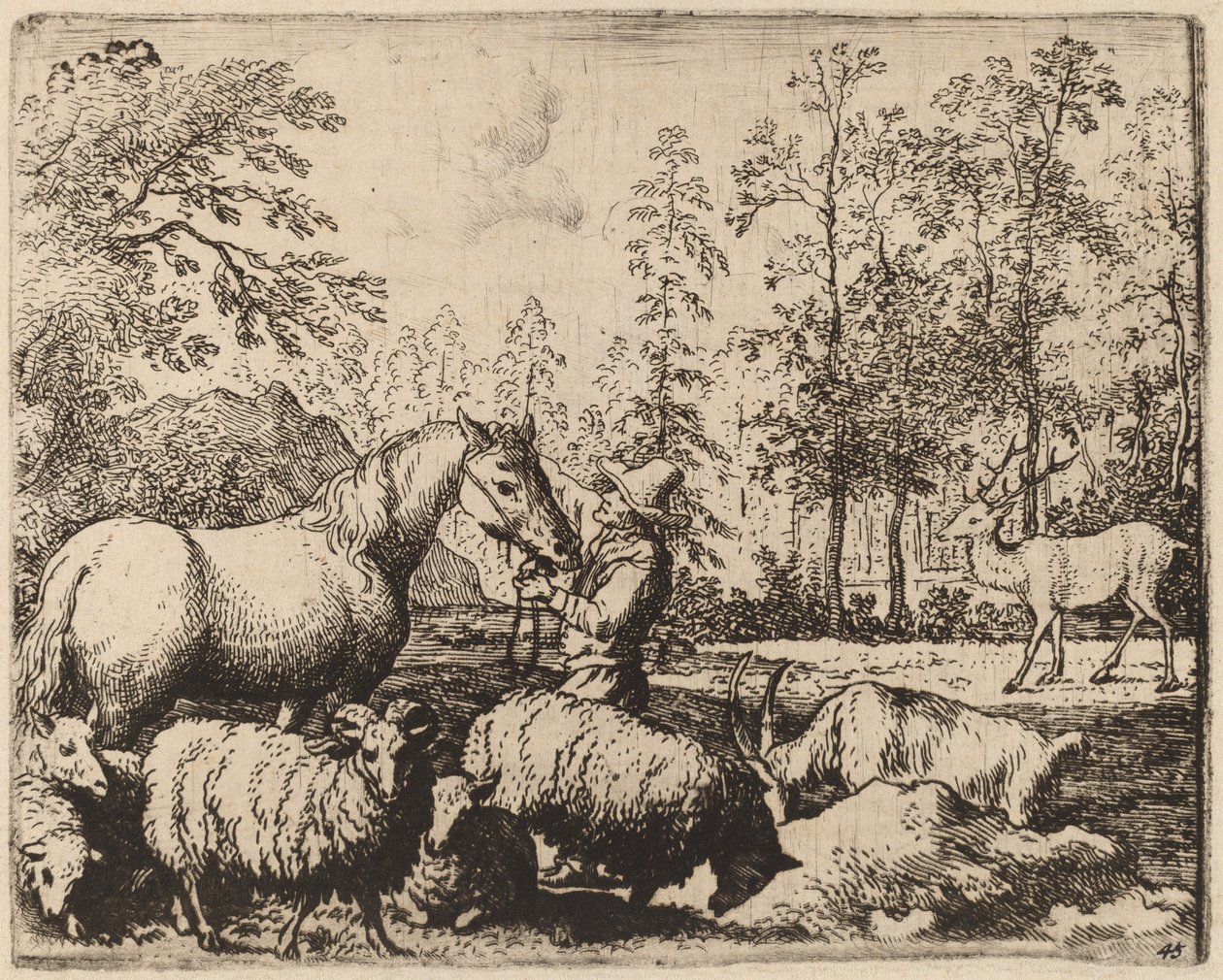 Het paard en het hert door Allart van Everdingen
