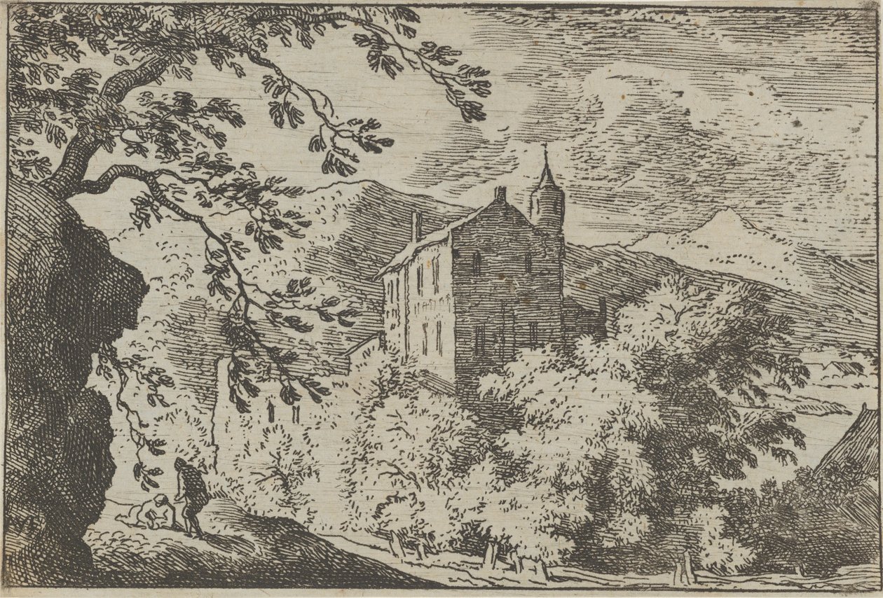 Het Grote Huis met de Toren, 17e eeuw door Allart van Everdingen