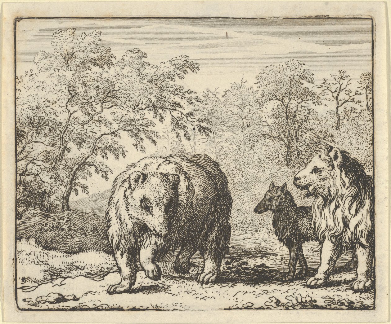 De Leeuw Bevrijdt de Beer en de Wolf door Allart van Everdingen