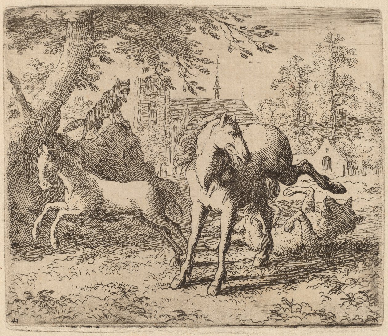 De Merrie en de Wolf door Allart van Everdingen