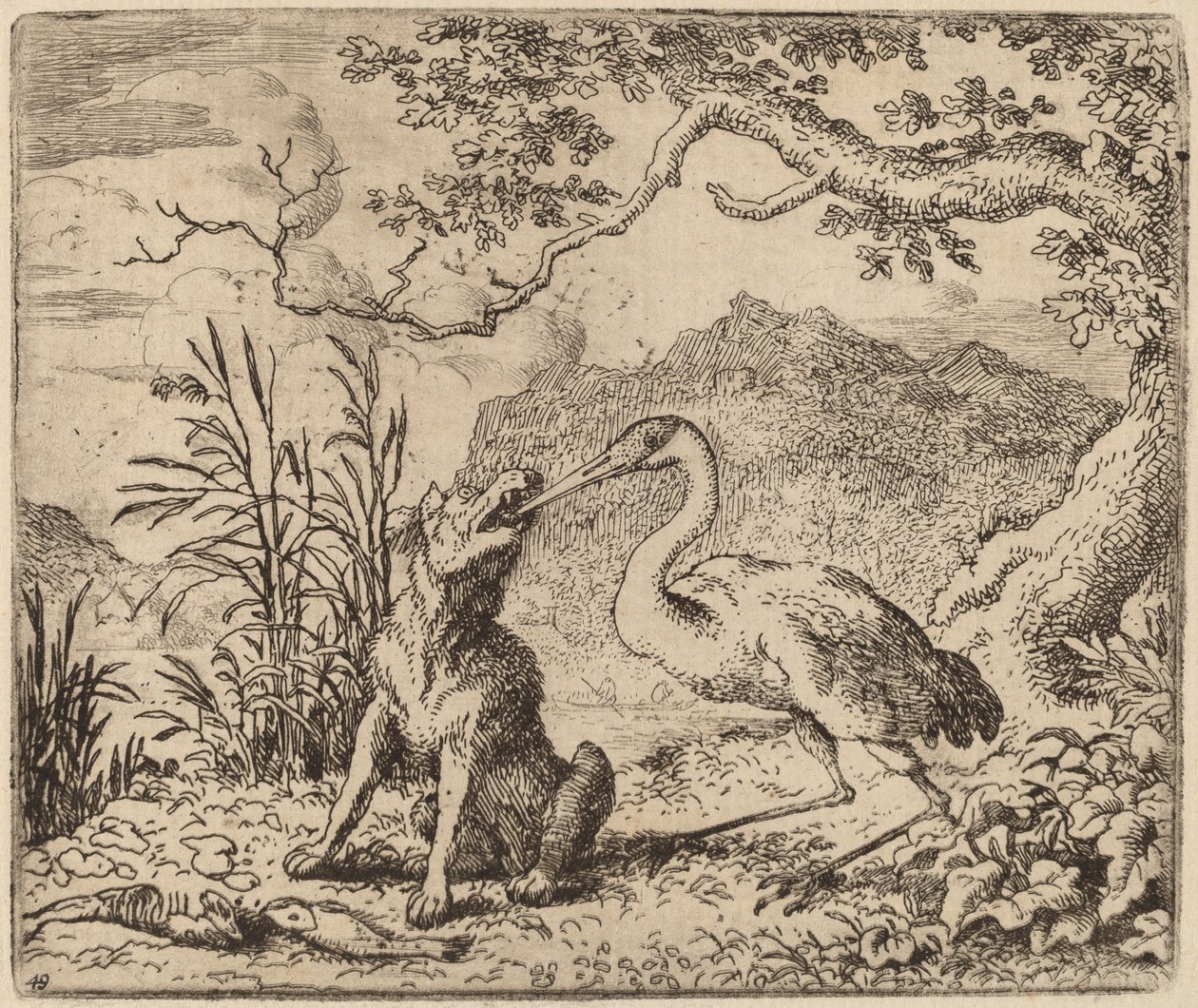 De wolf en de kraanvogel door Allart van Everdingen