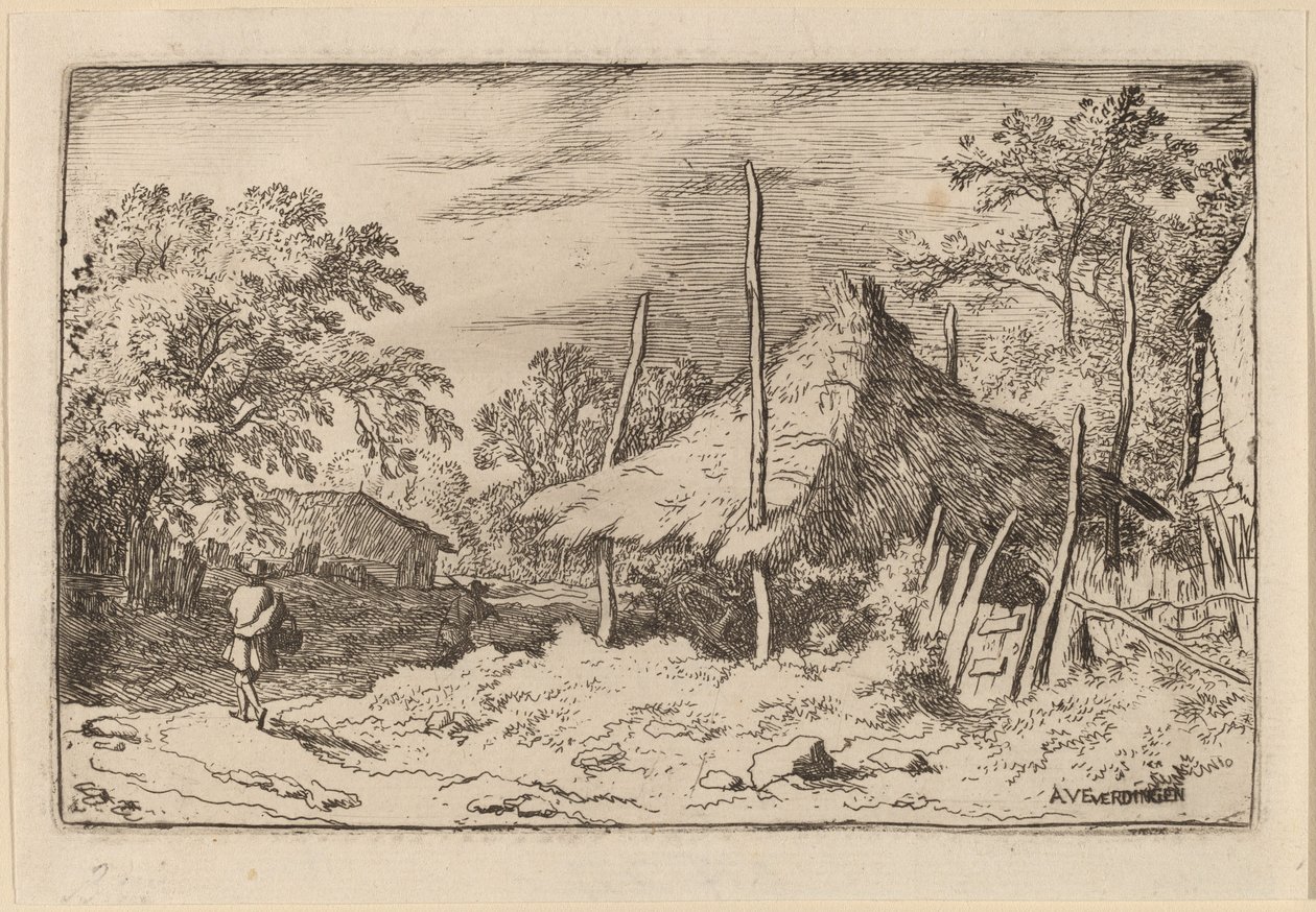 Wiel onder de Hooischuur, waarschijnlijk ca. 1645-1656 door Allart van Everdingen